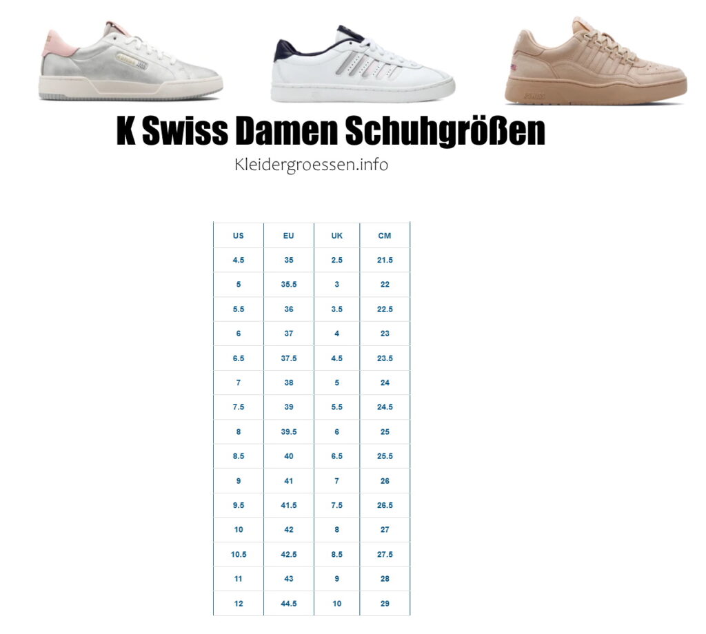 K Swiss Damen Schuhe Größen