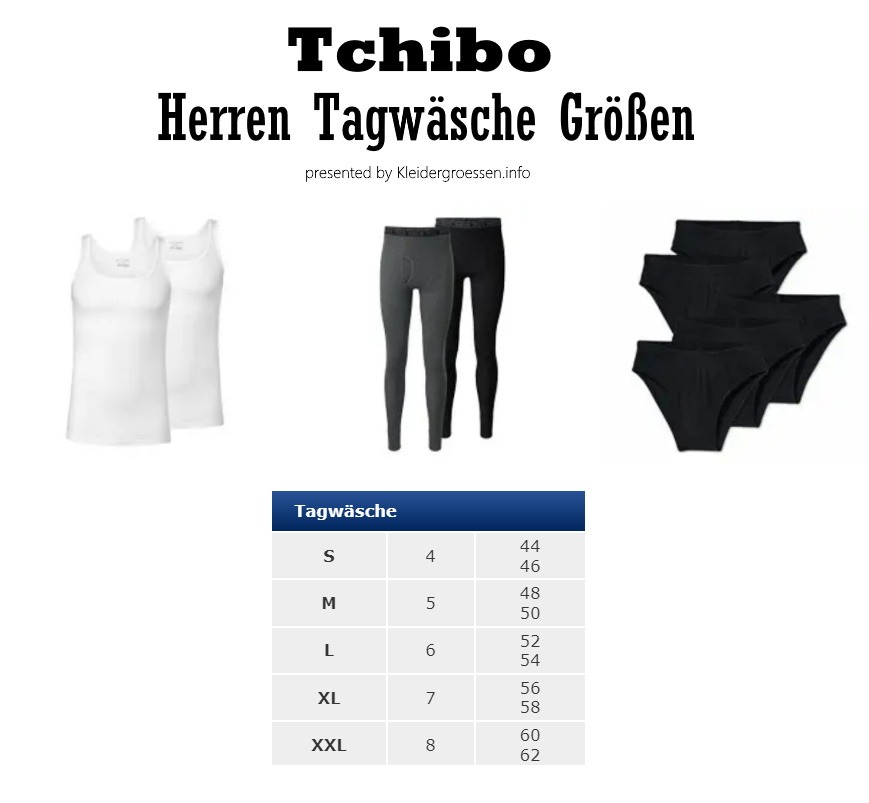 Tchibo Herren Tagwäsche Größen