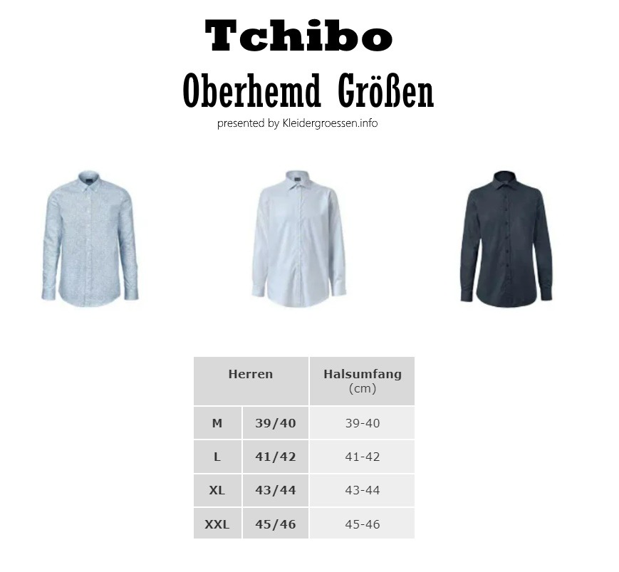 Tchibo Hemdgrößen