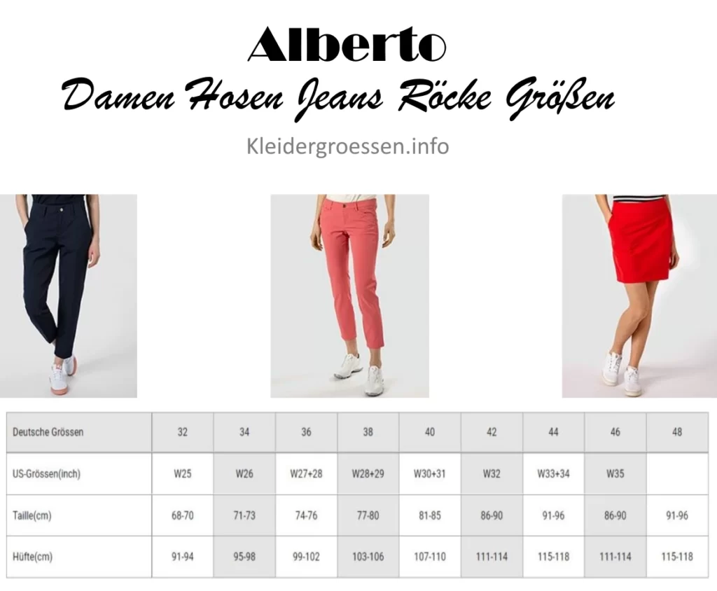 Alberto Damen Hosen Jeans Röcke Größen