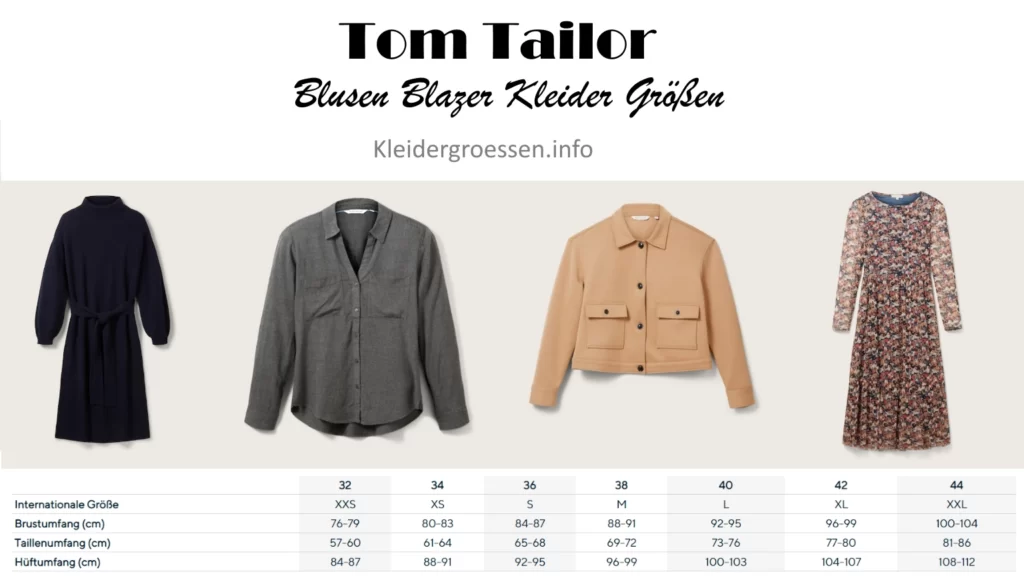 Tom Tailor Damen Blusen Blazer Kleider Größen
