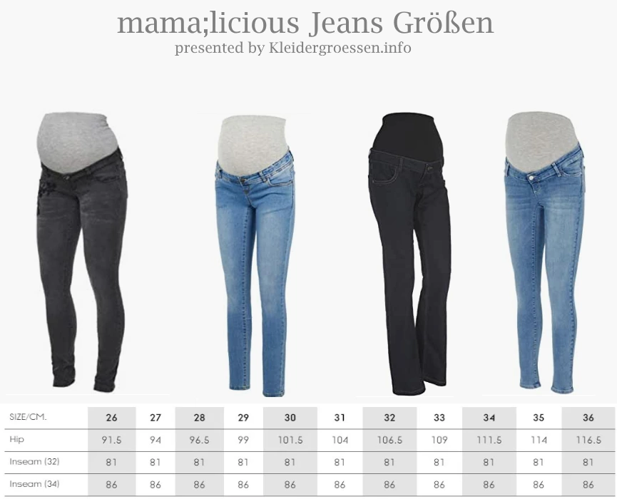mama;licious Jeans Größen