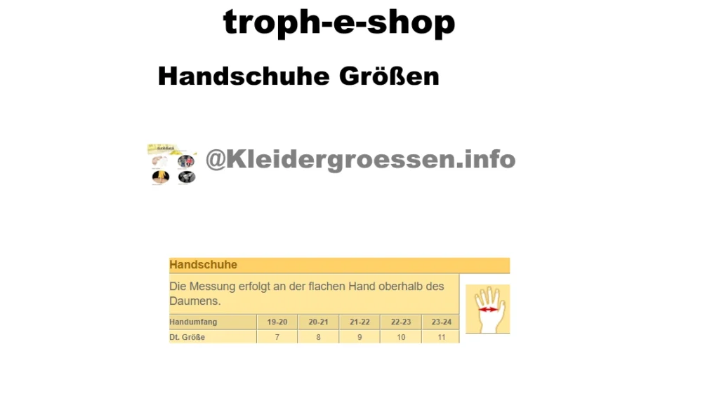 troph-e-shop Handschuhe Größen